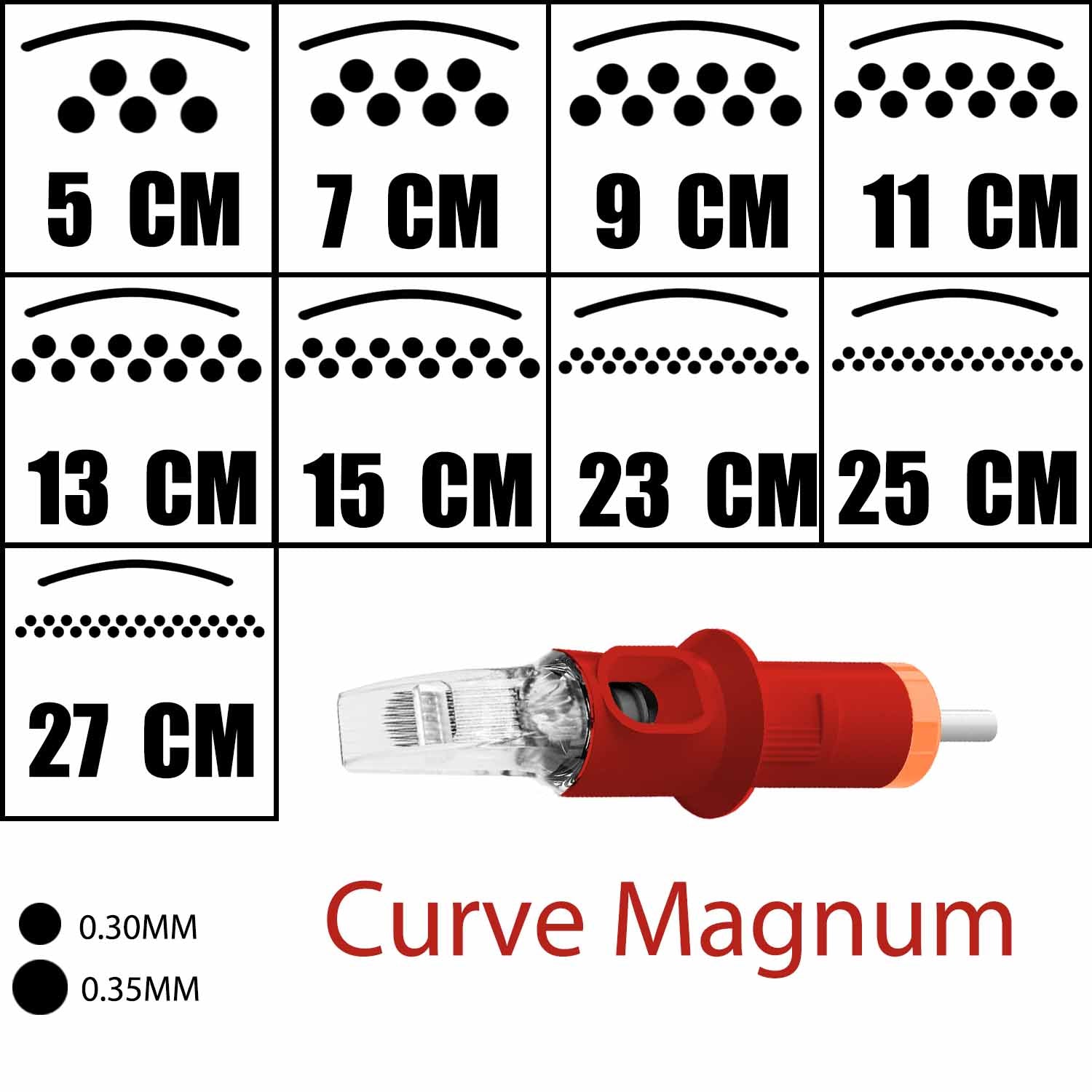 Warrior Red Cartucce Per Tatuaggio Curve Magnum-Medium Taper