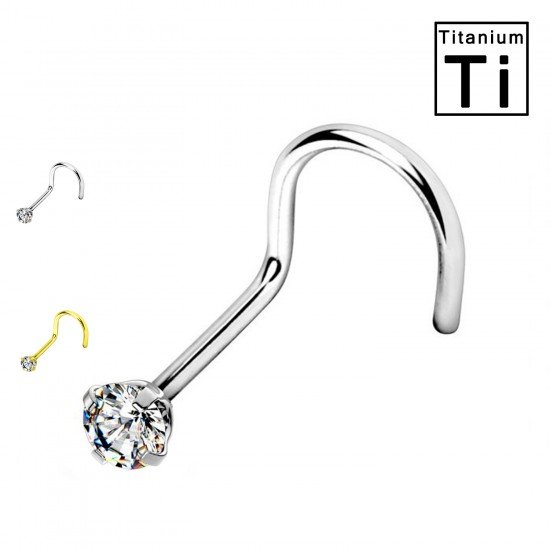 Piercing Nostril Stud Naso in Titanio con Cristallo