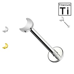 PWC-059 Moon-Shaped Titanium Labret Piercing with Internal Threading
