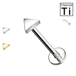 PWC-060 Labret Piercing in Titanium in Triangle Shape and with Internal Threading