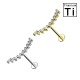 PWC-064 Piercing Labret in Titanio a forma di Nove Cristalli e con Filettatura Interna